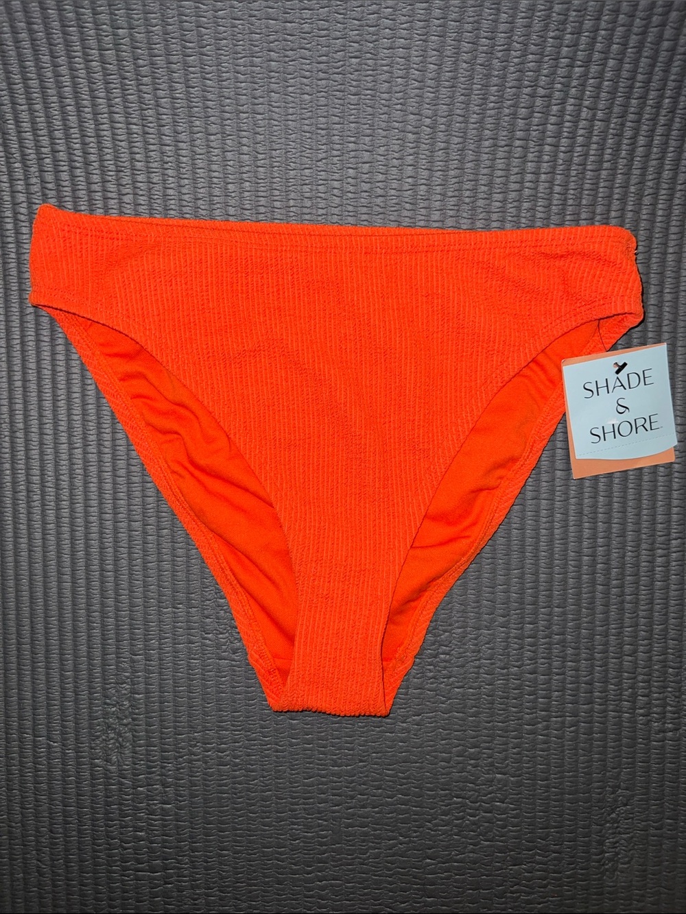 Shade & Shore Women's High-Cut Bikini Bottoms - Bright Orange